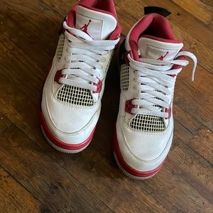 Fire red and white, size 6.5 GS jordans